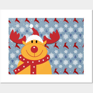 Happy Rudolf the Reindeer - Xmas design Posters and Art